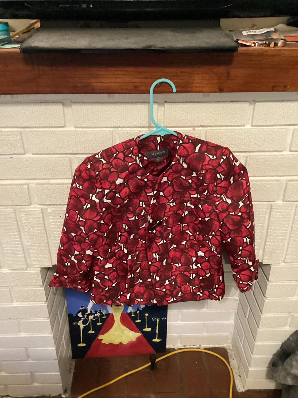 Liz Claiborne Red Patterned Blazer